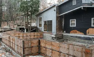 Prepared site with foundation forms for home remodeling and addition project in Atlanta, GA